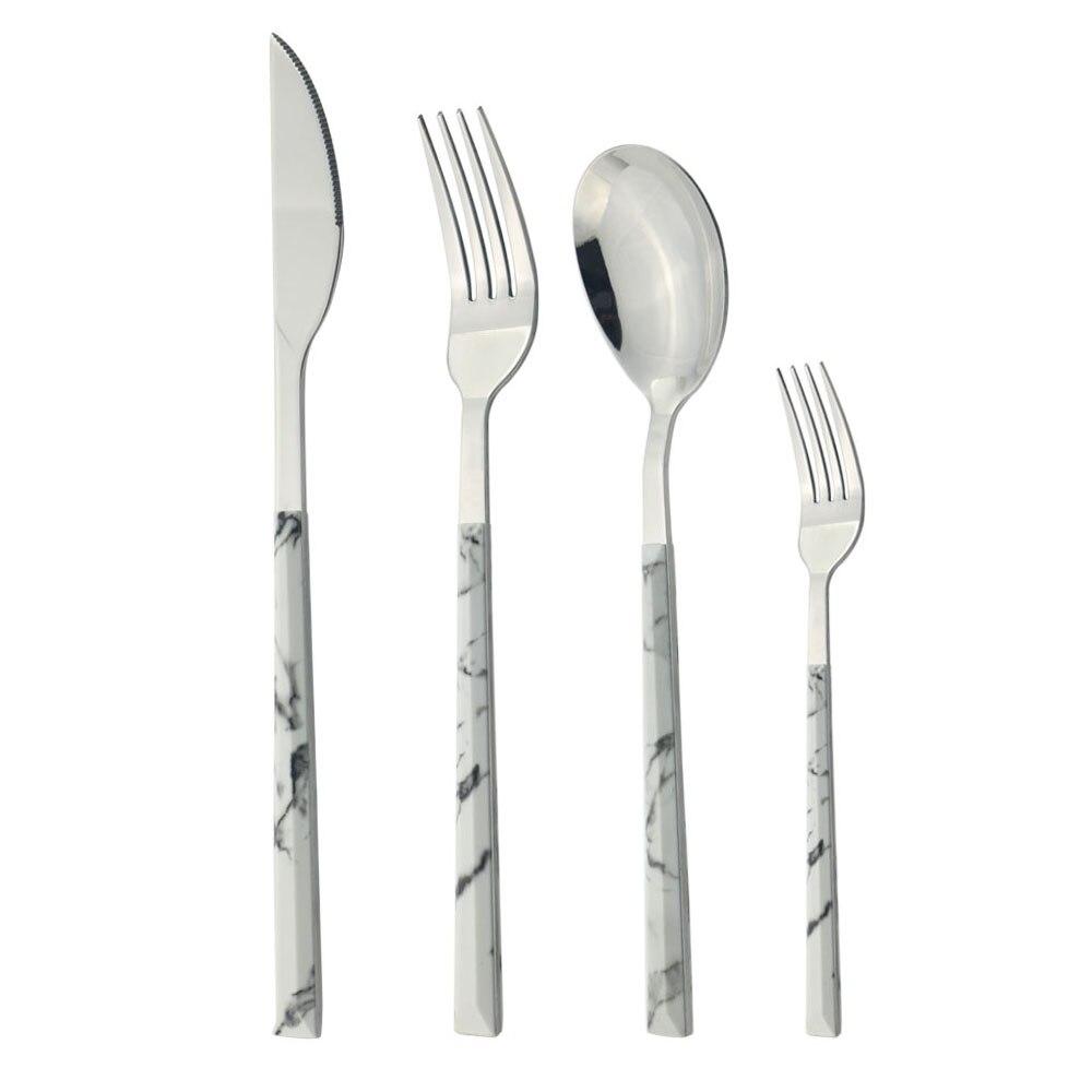 

4/16 шт. набор столовой посуды, серебристый набор из нержавеющей стали, нож, вилка, ложка, мраморная текстура, домашняя кухня, столовые приборы, столовое серебро, набор столовых приборов 1Set