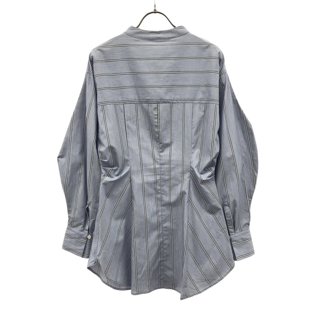 AMERI UNDRESSED Stripe Long Sleeve Balloon Sleeve Shape Cotton Shirt F Women Used