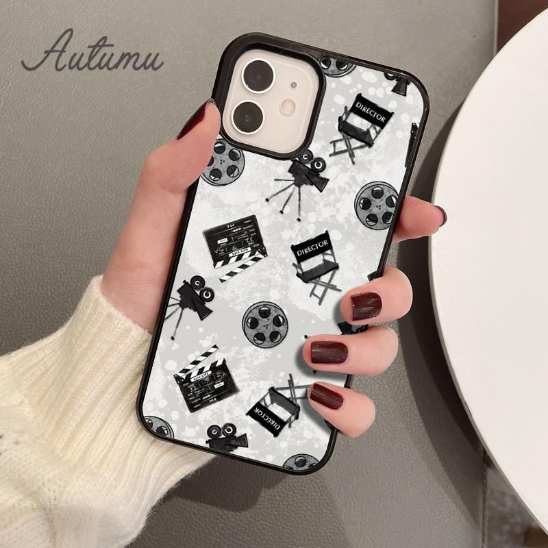 Clapper Board Film Movie Maker Phone Case for iPhone 11 12 13 14 Pro Max Mini XR XS SE 2020 7 8 Plus Galaxy S21 S22 Cover Shell
