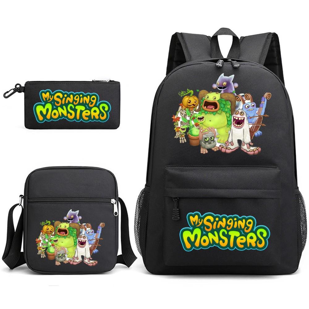 Monster Concert My Singing Monsters Three-Piece Schoolbag Backpack Large Capacity Student Schoolbag