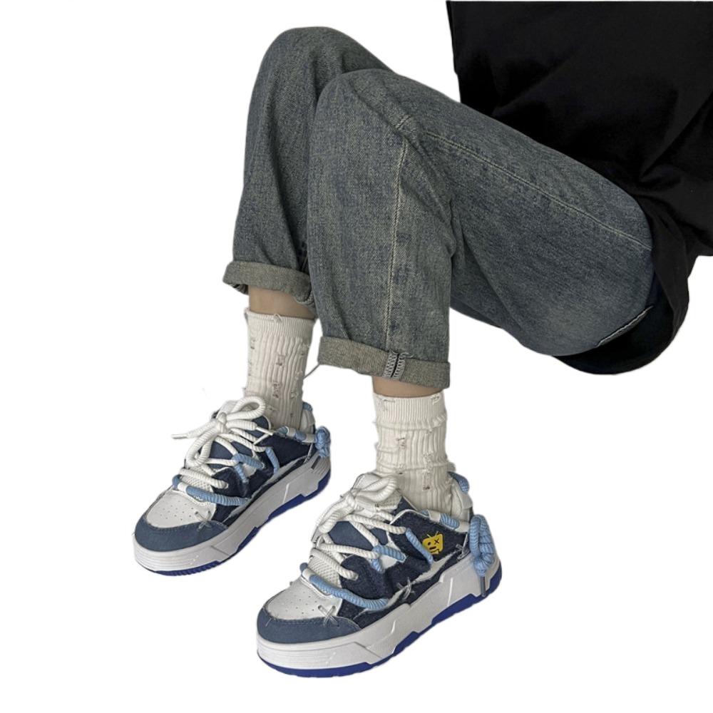 Design Sense Women's Shoes Niche Couple Heightened Bread Shoes Original Versatile Trend Platform Soled Casual Sports Skateboard Shoes