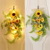 Easy To Install Faux Sunflower Wall Hanging Ornament Green Plant Decoration for Home or Commercial Space