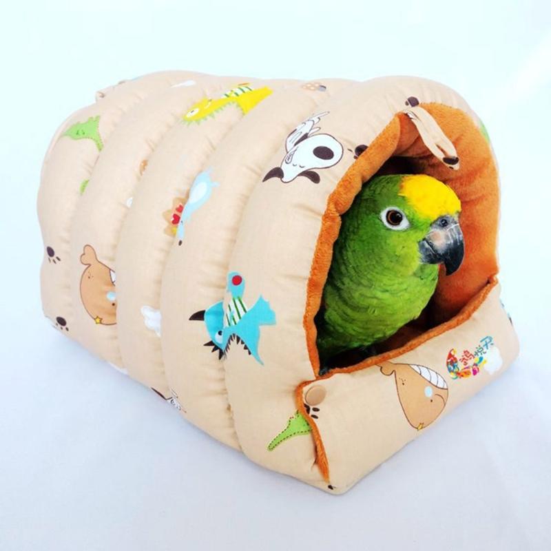 Fashion Pet Bird Parrot Cages Warm Hammock Hut Tent Bed Hanging Cave for Sleeping Small Bird Cage Accessories Bird House
