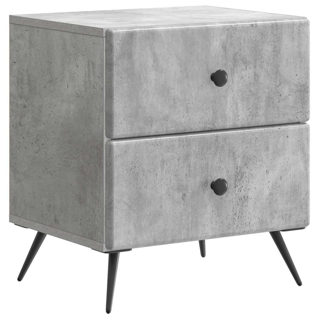 Nightstand Concrete Gray 43 X 34.5 X 47.5 Cm Particleboard