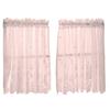 Tier And Valance Curtain 3 Pieces Embroidered Kitchen Curtains