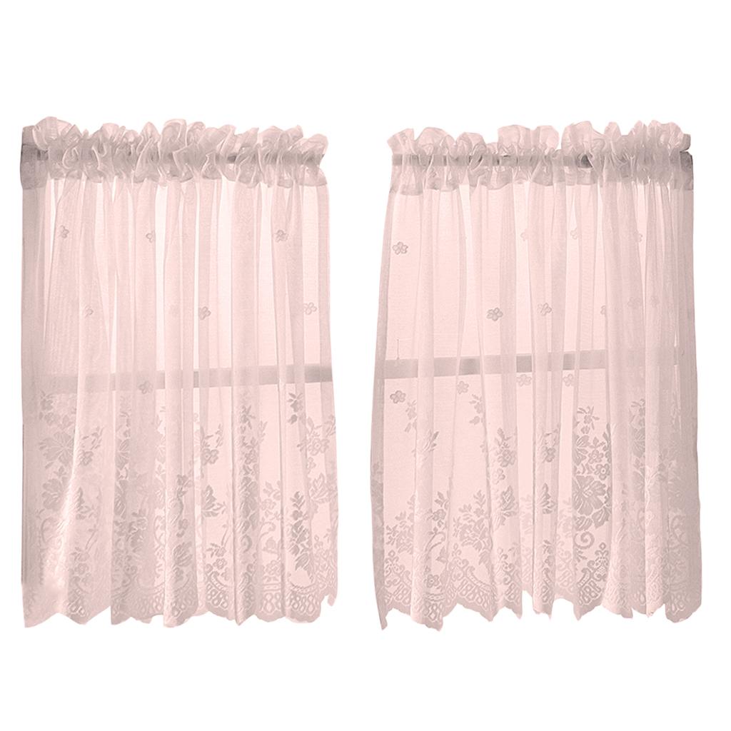 Tier And Valance Curtain 3 Pieces Embroidered Kitchen Curtains