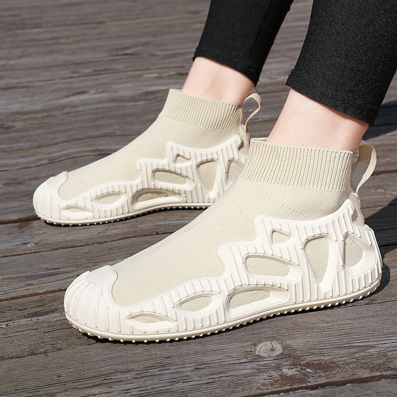 Black High Top Breathable Slip-on Sports Shoes for Men Summer Unisex Low Price Shoe in Promotion Gym Light Man Casual Sneaker