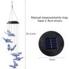 1PC LED Color Changing Butterfly Mili Ball Hummingbird Solar Wind Chime Outdoor Waterproof Decoration Birthday Gift