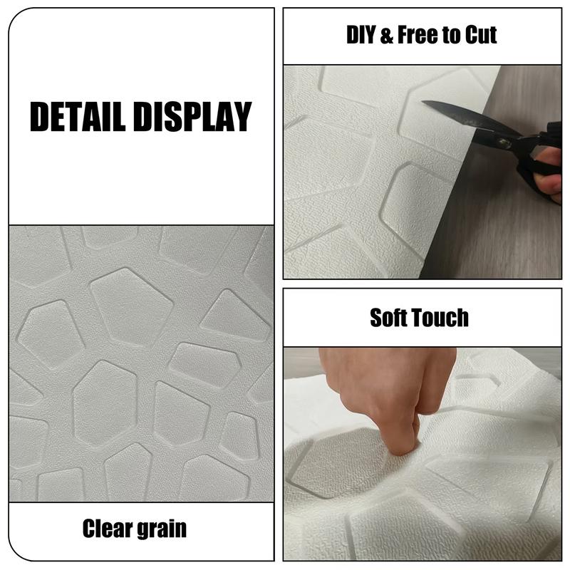 1/4Pcs 3D Foam Ceiling Self-Adhesive Anti-Collision Wall Stickers Waterproof Peel And Stick Background Wallpaper Bed Room Decor