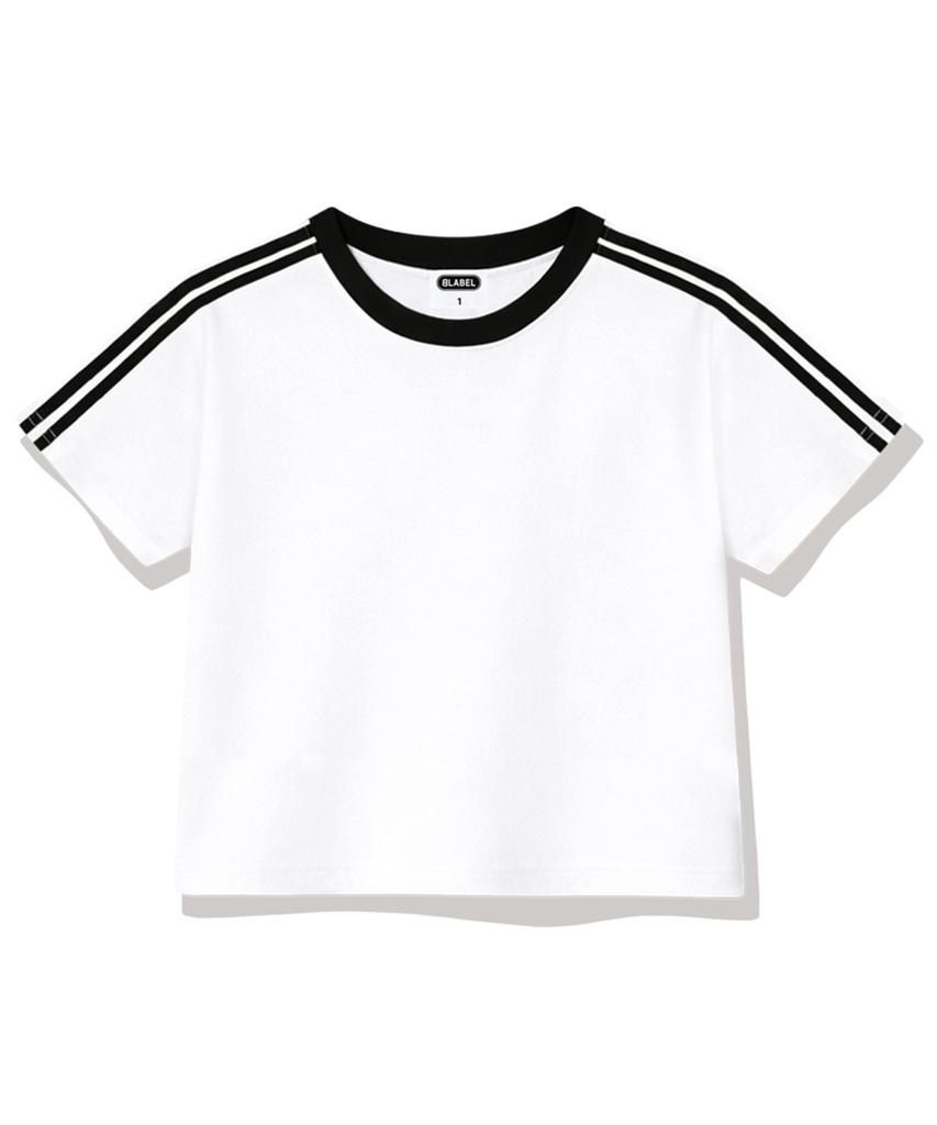 Beijiglabel Wesley Semi-Crop Track Short-Sleeved T-Shirt 6 Color [Blse_6001]