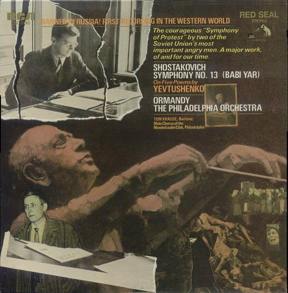 LP Record DMITRI SHOSTAKOVICH  EUGENE ORMAND  Symphony No. 13 Babi Yar LSC3162 RCA Red Seal 1970 US Classical Used