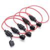 Auto Ring Fuse Black Insert Red Wire Harness Blade Fuse Holder Suitable for Cars and Motorcycles Car Fuse Box