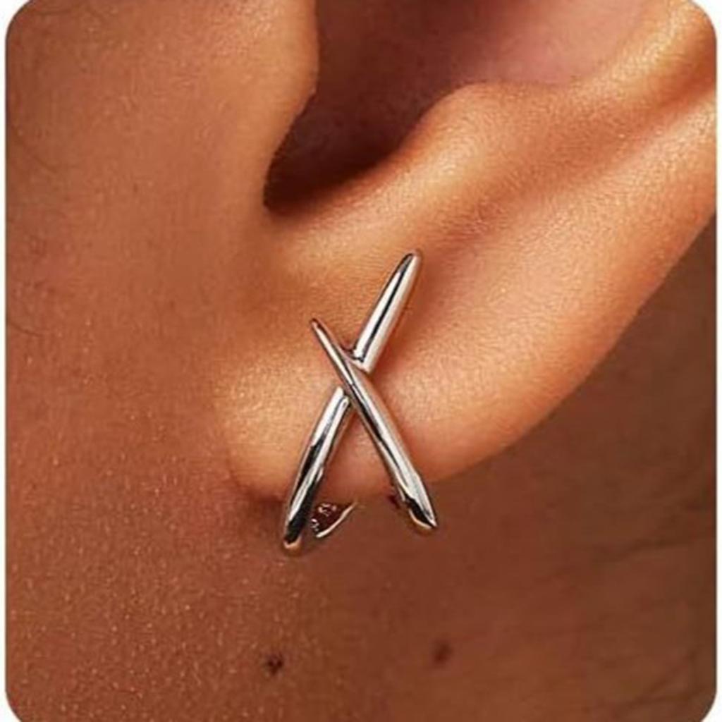 Versatile 3D Crosses Shape Earrings Accessory In Gold or Silver Tone Perfect For Everyday Wear Or Special Occasions