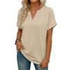 Stylish Women's Casual V-neck Short-sleeved Color T-shirt