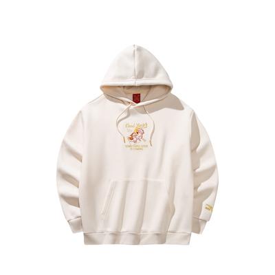 Anta Good Things Happen Lifestyle Series Casual Fashion Sports Versatile Loose Comfortable Fleece Thick Warm Hooded Pullover Sweatshirt 152618707N-2