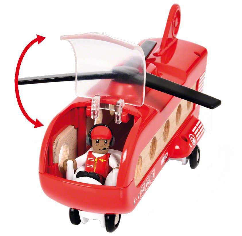 BRIO WORLD Lastehelikopter Alder 3 år og oppover Tre 33886 [8 deler] (Helikopterleketøy)