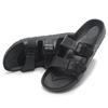 Trend Slipper For Men New Fashion womenThick Sole Sandals With Double Buckle Outdoor Antiskid Beach Flat Heel Comfort Slide