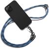 Cord Case for iPhone 15 Plus, Black Silicone with Sturdy Blue Cord
