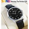 SKMEI Women's Watch, Black Leather Strap, Simple Quartz Analog Movement, Cute, Stylish, Waterproof, Casual, Date Display, Business, Classic Style, Per