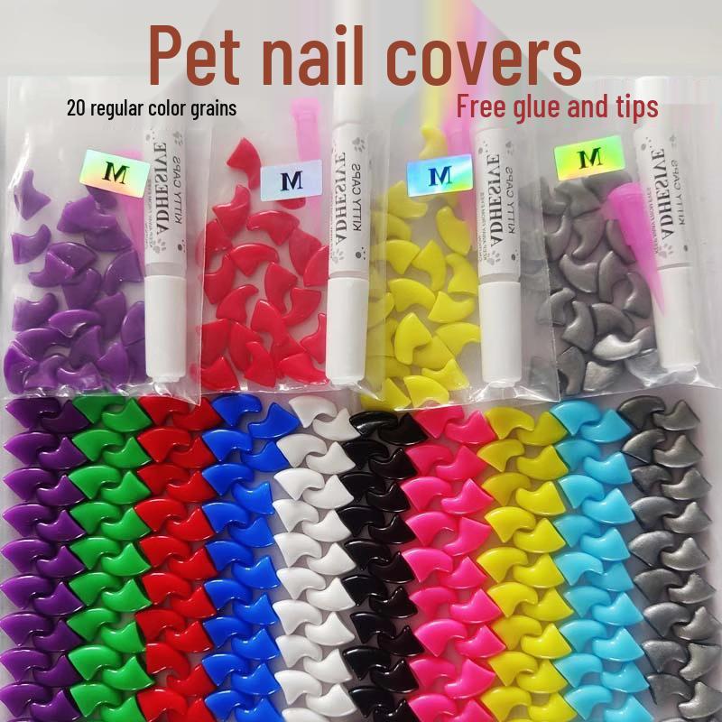 Pet Nail Caps: Anti-Scratch Paw Covers for Dogs and Cats - Regular Color Series