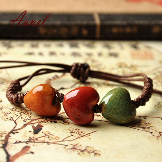 Unique Ceramics Adjustable Braided Rope Bracelet Bangle