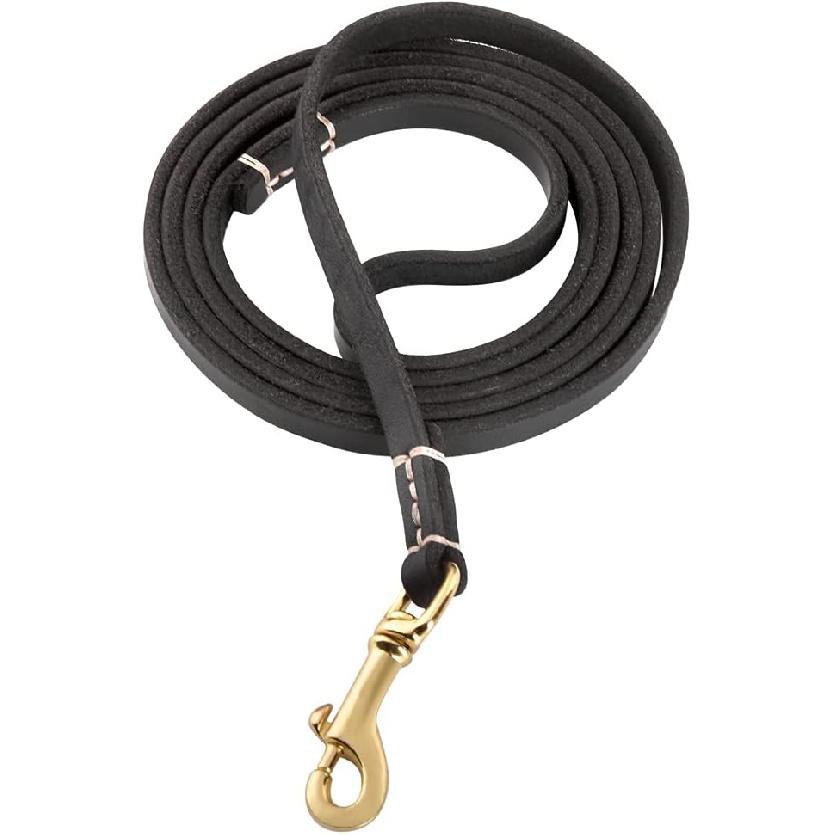 4FT / 5FT / 6FT Geninue Leather Leash for Small to Medium Dogs Training and Walking - Color Black/Brown