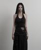 URBANUNIQUE LABEL Hand-Cut Damaged Halterneck Sleeveless (Black)