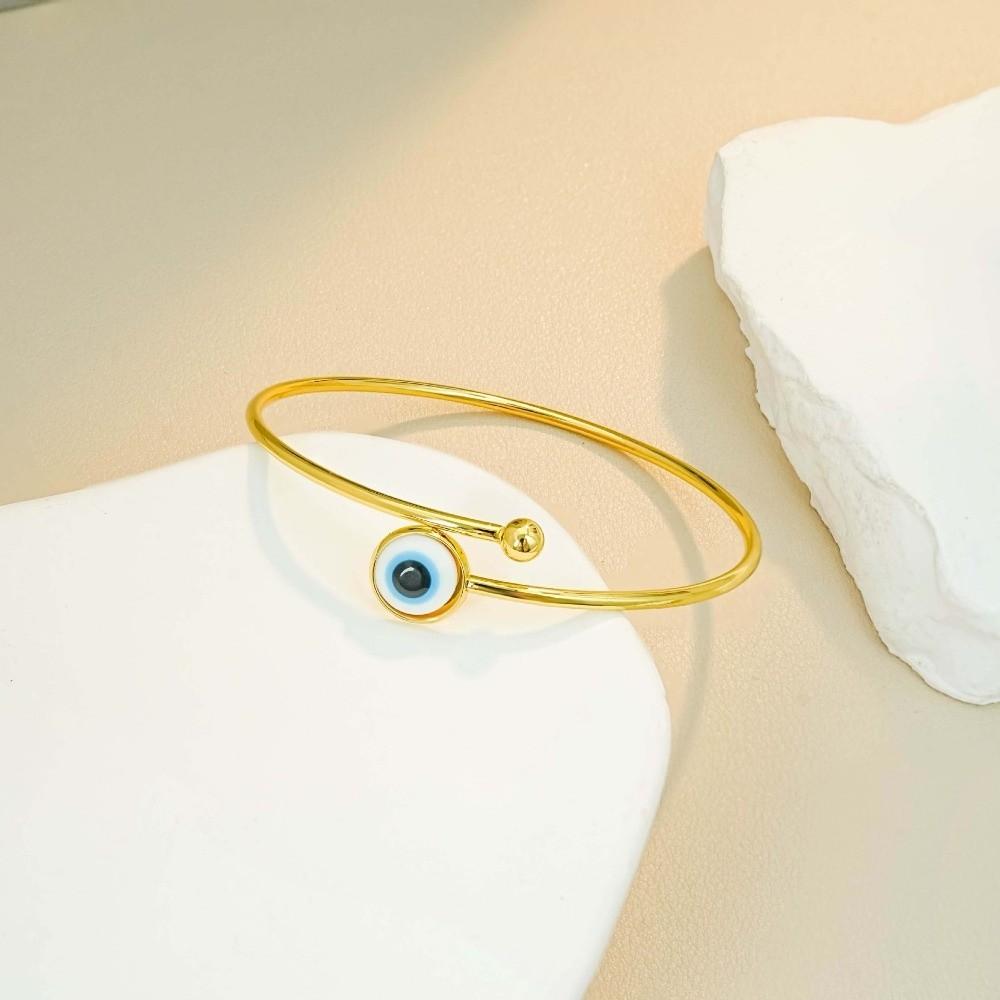 Gothic Adjustable Creative Bangle Zinc Zinc Alloy Blue Eye Ring New Demon Eye Bracelet  Daily Wear