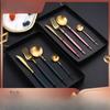 304 Stainless Steel Knife Fork and Spoon Set Sanding Four Main Tableware Steak Knife and Fork Dessert Spoon