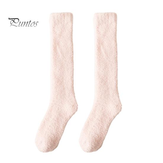 

1 пара женских зимних носков Tihick Coral Fleece, нескользящие, однотонные, теплые, утолщенные, плюшевые, теплые носки для теленка на различные случаи жизни розовый