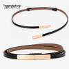 Women's Adjustable Genuine Leather Fashion Belt with Hook - Versatile Patent Leather Waistband, Simple Cowhide Style