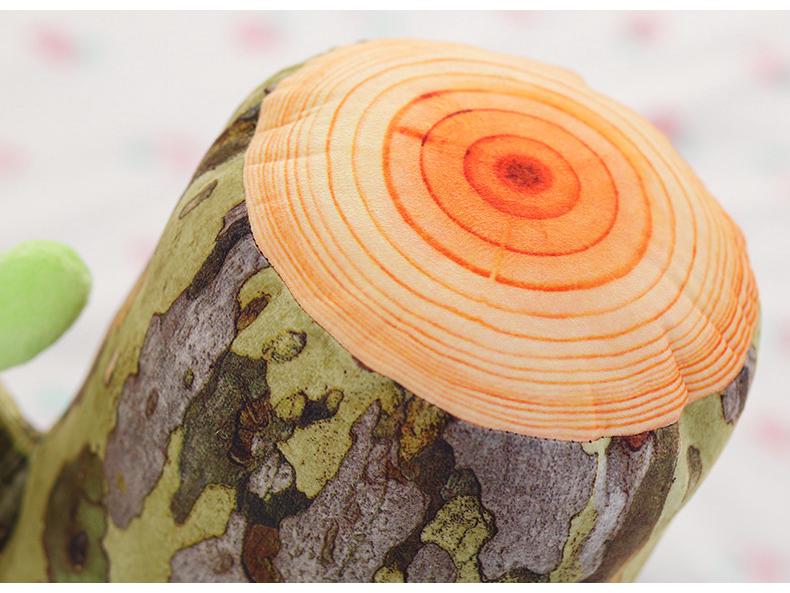 Creative Tree Stump Plush Cushion - Colorful Simulated Wood Design Pillow and Toy