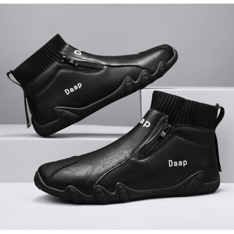 Stivali da Lavoro Robusti alla Moda da Uomo, Scarpe da Esterno High-Top Antiscivolo, Scarpe da Ginnastica Antiscivolo per Escursionismo/Tempo Libero con Suola Spessa, Calzature per Avventure Urbane