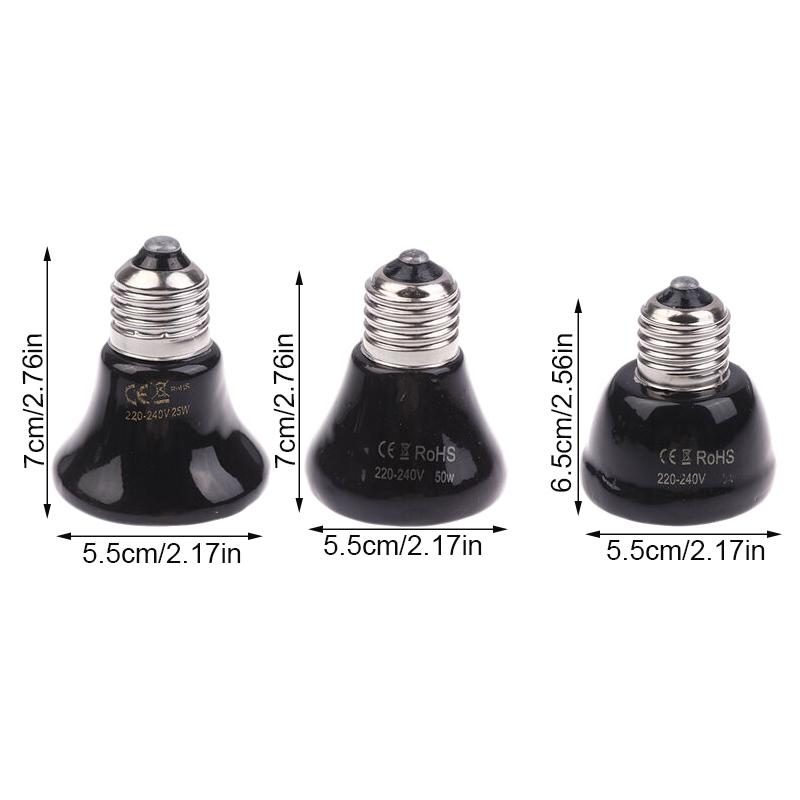 1Pc Reptile Pet Box No Light Far Infrared Ceramic Heating Lamp E27 Small Mini Heat Lamp 25W 50W 75W Mini Pet Heating Lamp