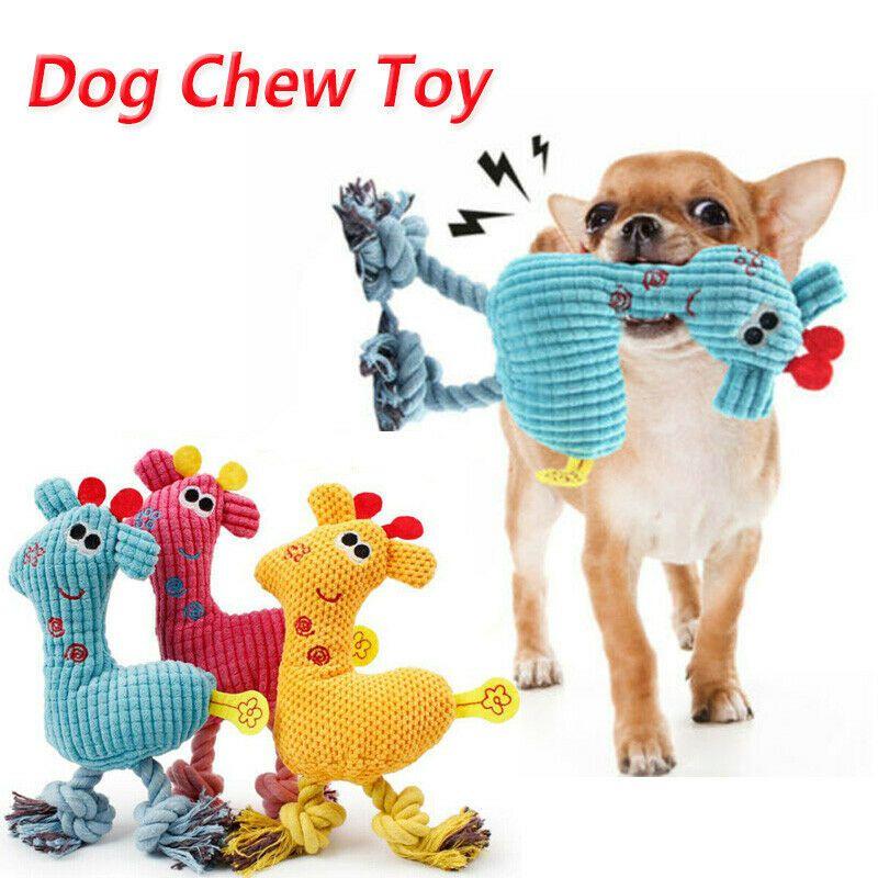 Delightful Giraffe Dog Chew Squeak Toy Interactive Plush Animal For Playful Puppies