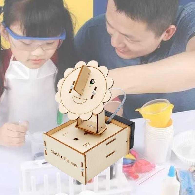 Educational Diy Wood Solar Powered Sun Model Stem Material Kit For Kids Aged 8 And Up