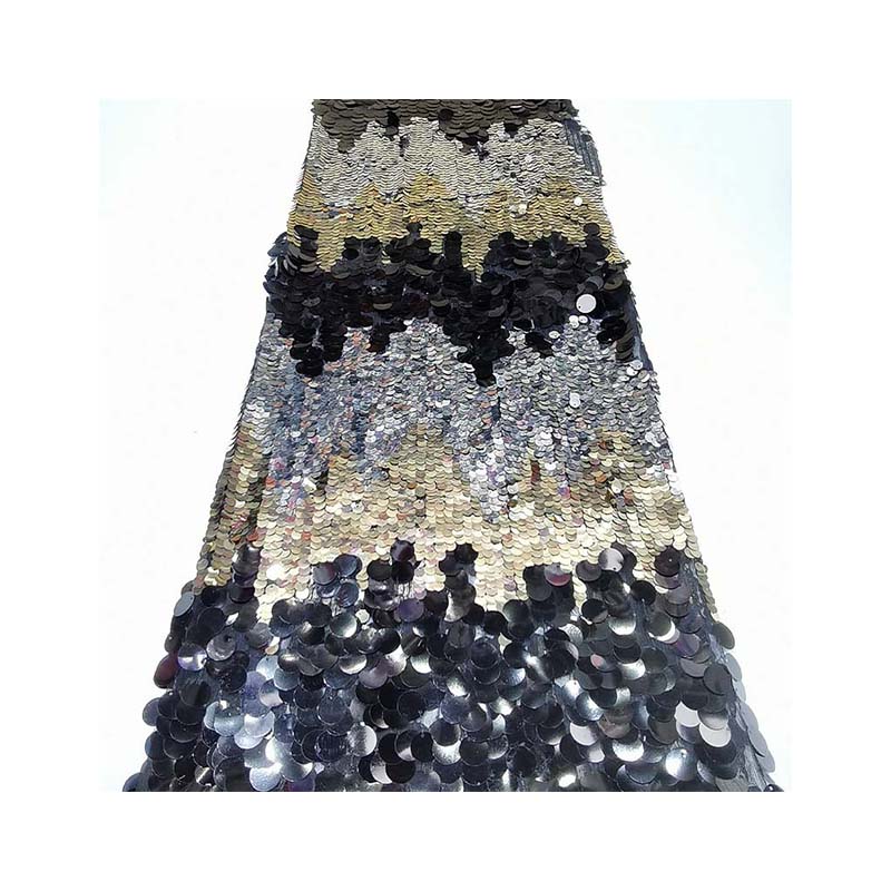 Length: 1Yard Colorful Size Sequin Embroidery Glitter Fabric DIY Sewing Pants Skirts Camisoles Mesh Sequin FabricWide:125CM
