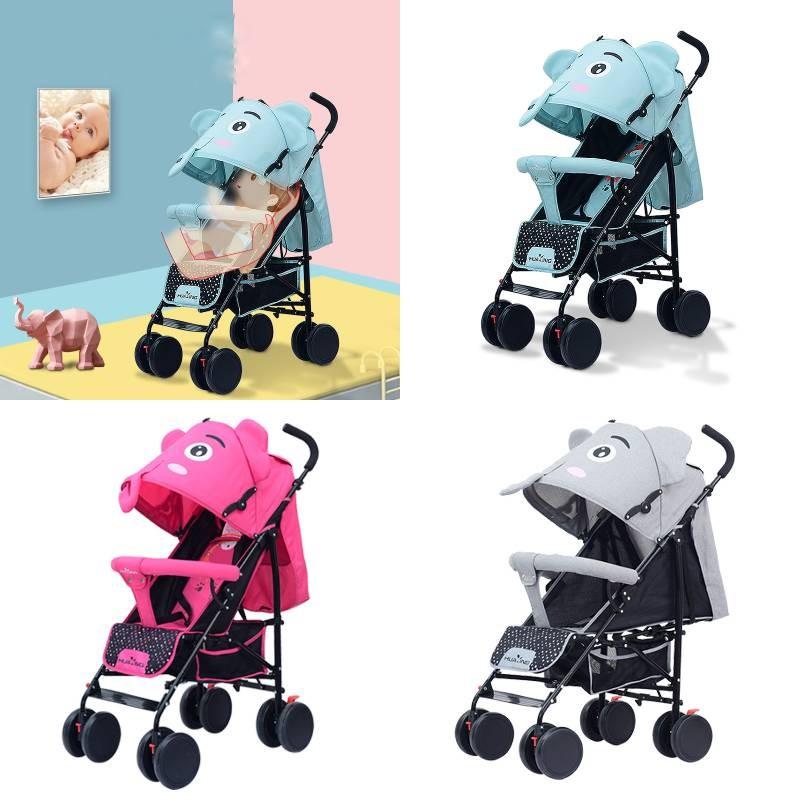 Ultra Stroller Kids Lightweight Foldable Convertible Seat One Rotation Button