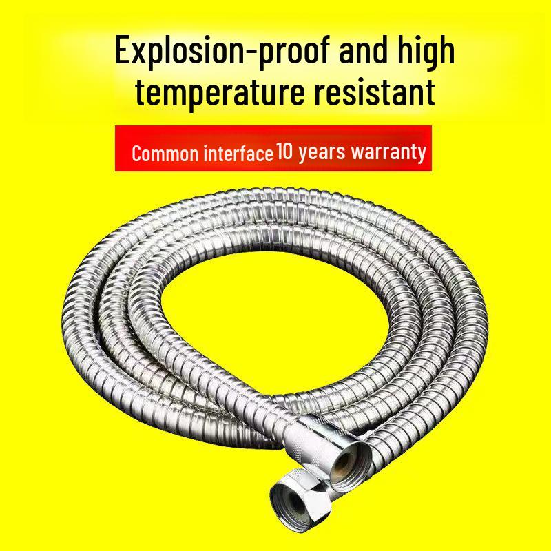 Furtun de duș negru din oțel inoxidabil rezistent la explozii cu duș tip ploaie, 1,5m - 2m