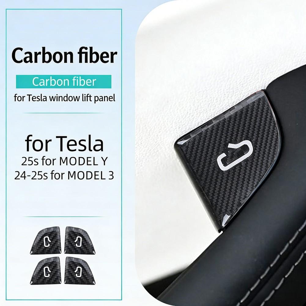 Switch Button Sticker Carbon Fiber Cover Carbon Fiber Texture Precision 3D Scan Fit Black Car Interior Upgrade