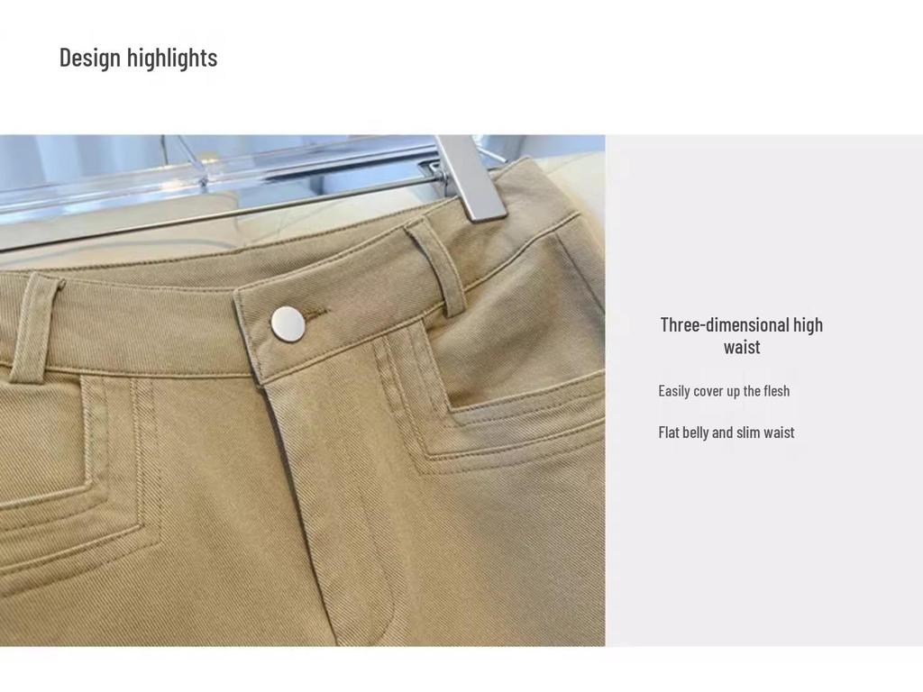 Damen Weiße Weitbeinige High-Waist Cropped Jeans - Schlankmachend & Beliebt für Frühling 2025