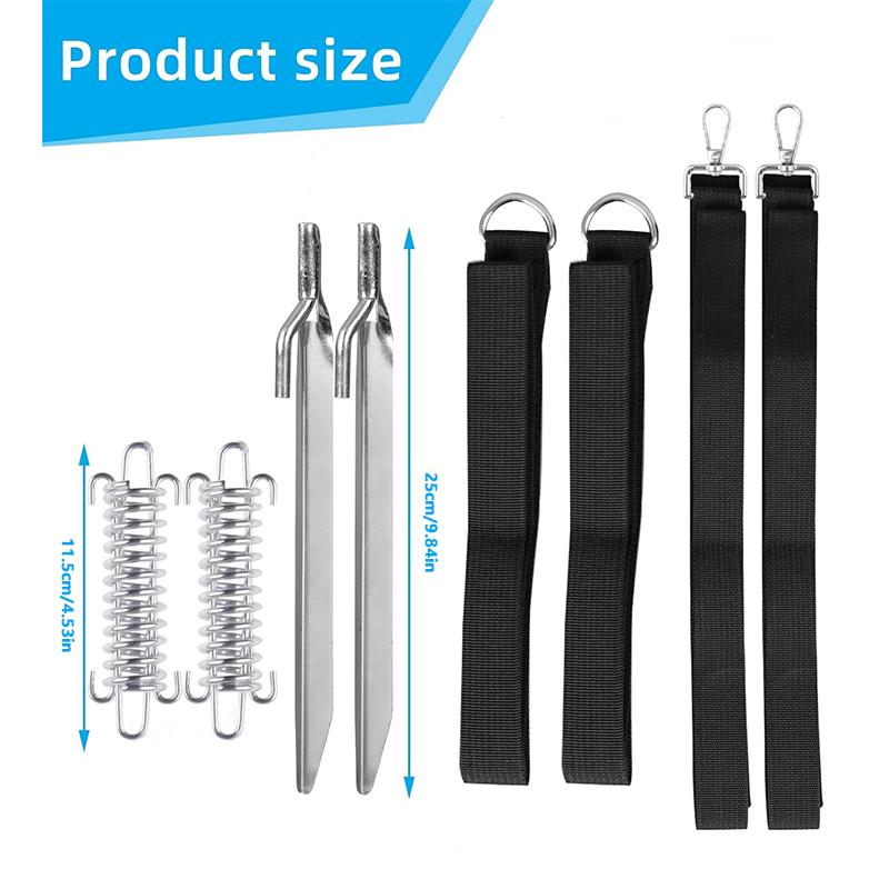 Caravan Windproof Fixing Strap Kit For Sunshade Canopy For Thule Awning Storm Hold Down Side Straps Canopy Securing Hooks Set