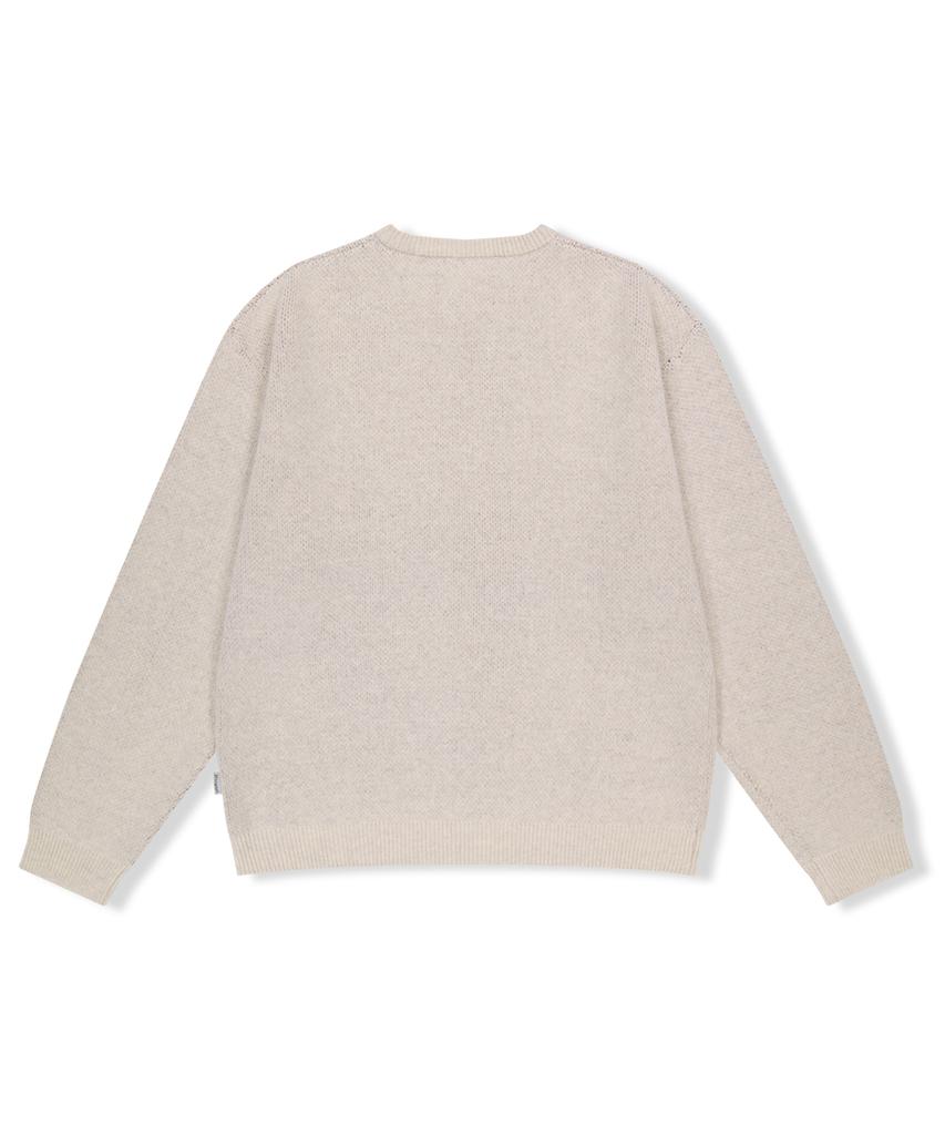 YESEYESEE Eye Knit Pullover Sweater Oatmeal