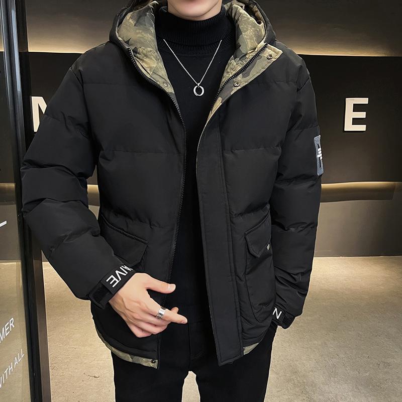 

Зимняя мужская хлопковая куртка студенческая корейская свободная куртка короткая модная уличная пуховая куртка с капюшоном трендовая стеганая одежда 5XL чёрный