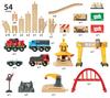 BRIO WORLD Cargo Rail Deluxe Set [Total 54 Pieces] Ages 3 and Up (Electric Vehicle Train Toy Wooden Rail) 33097
