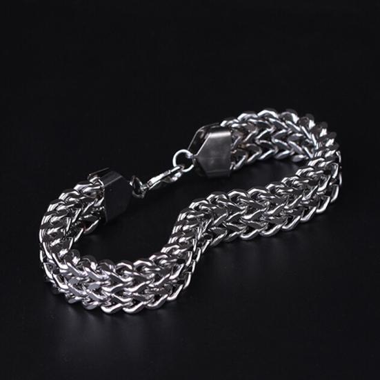 Men Stainless Steel Bracelet Bangle Simple Design Vintage Snake Chain Jewelry