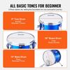 Kids Drum Set 3-Piece 14 in Beginner Drum Set for Child with Throne Blue