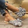 Fashion 2025 Summer Closed Toe Women's Slippers Fashion Outdoor Butterfly-knot Casual String Bead Plus Size Best Seller Flat Slippers