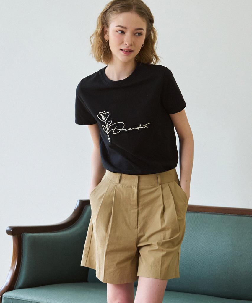Deuloupisumeon Flower Patch Supima Short Sleeve T-Shirt [Black]