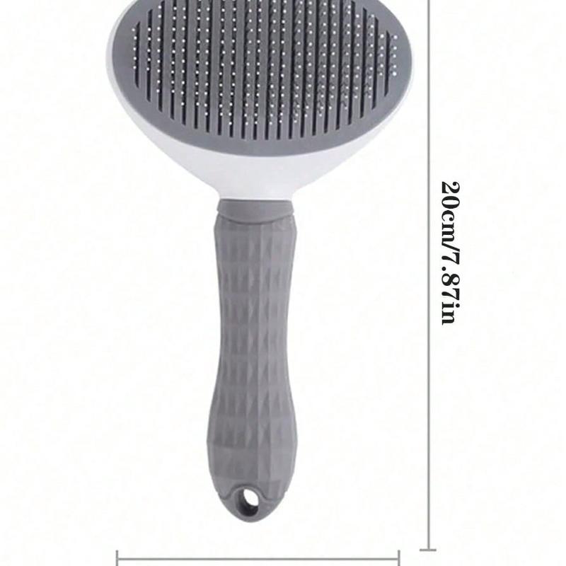 1pc Dog Brush, Cat Brush, Flea Comb, Automatic Cleaning Brush, Pet Grooming Brush, Pet Massage Brush, Shedding Grooming Brush, Mat Breaker Tool